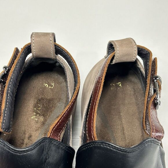 Naot Kamsin Black Taupe Leather Nubuck Ankle Bootie Shoes US 6.5 EU 37 - Picture 8 of 8